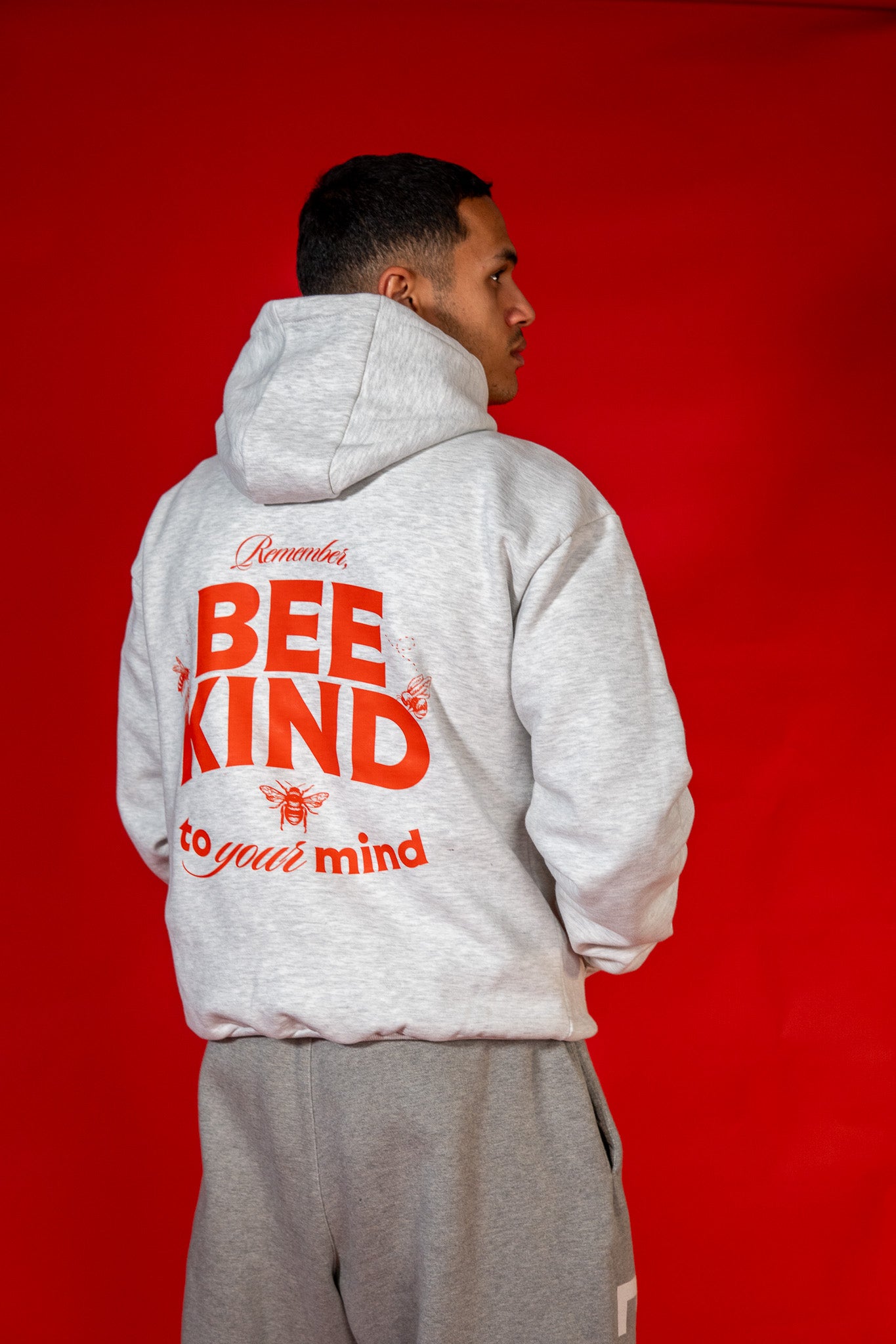 Bee Kind | Premium Heavyweight Hoodie grey